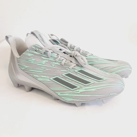 Adidas Adizero Flash 12.0 Silver Mint Football Cleats adidas | Shoes | Adidas Adizero Football Cleats 2 Flash Grey  main image 4